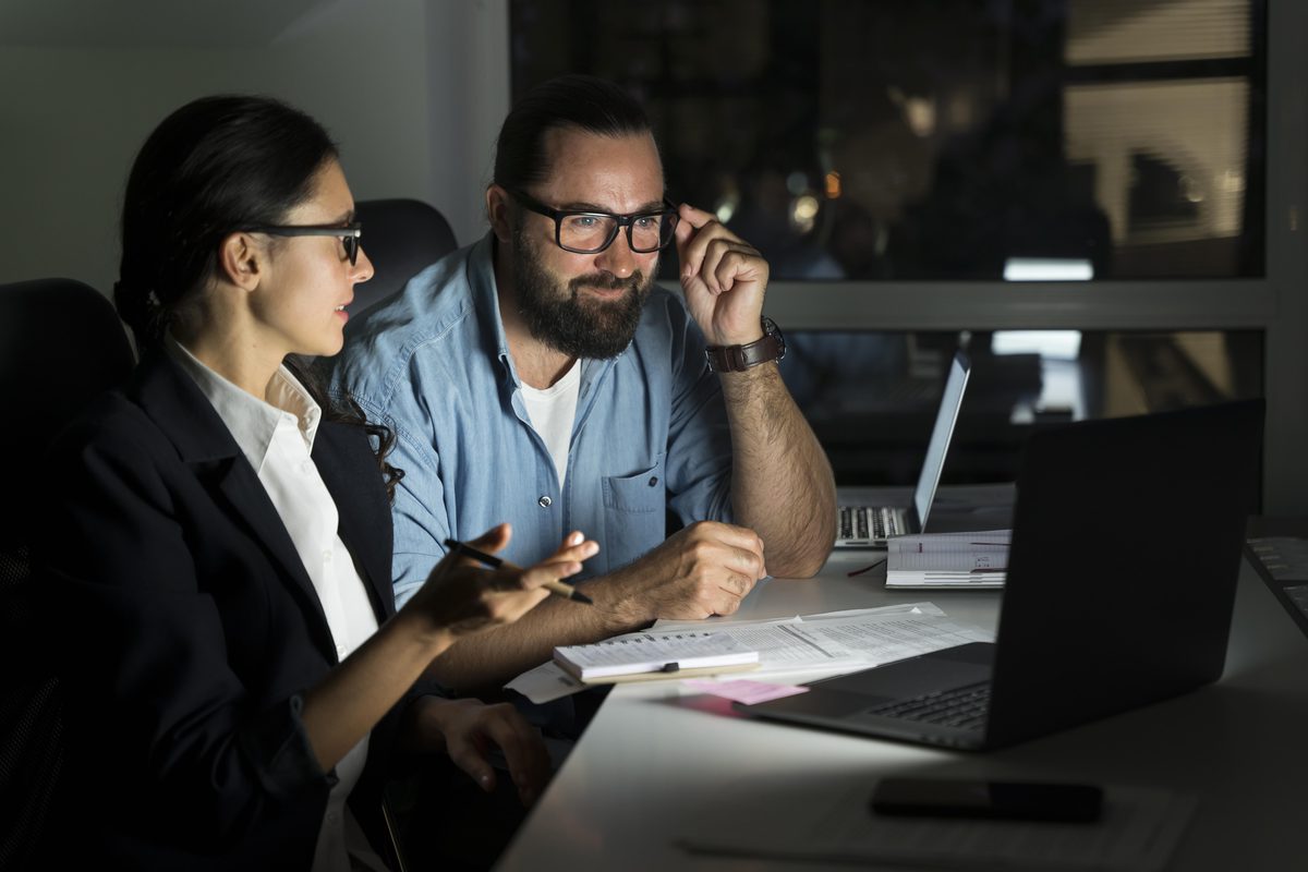 Insoftive engineering team collaborating late at night